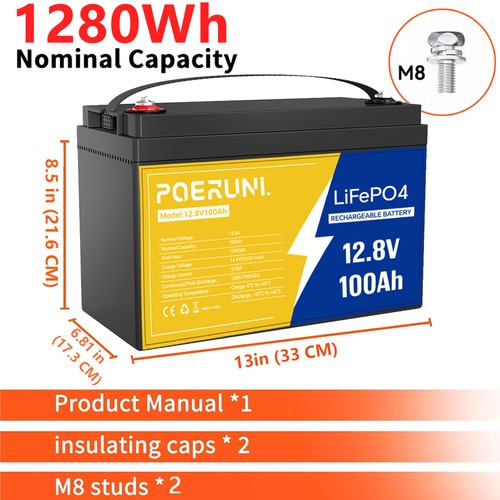 New 12v 100ah lifepo4 lithium - 100ah,
